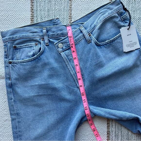 Agolde Criss Cross Dimension Blue Straight Leg High Rise Jeans Women’s Size 32 - Picture 6 of 10